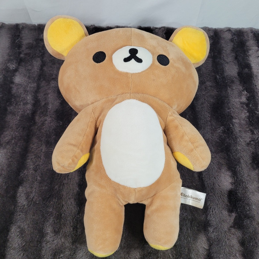 San-X Rilakkuma Plush Brown Bear 2016 Zipper Back Stuffed Animal Toy Kawaii